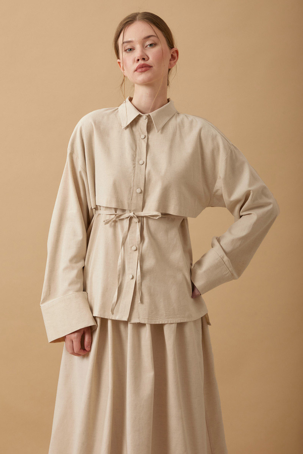 Rüzgarlıklı Keten Etek Takım Taş - 15