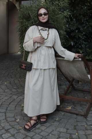 Rüzgarlıklı Keten Etek Takım Taş - 1