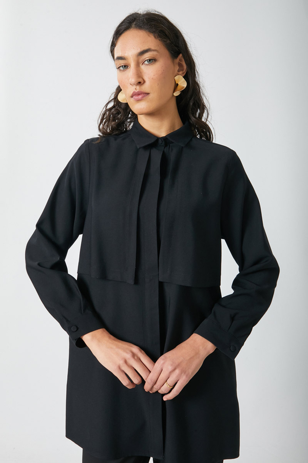 Rüzgarlıklı Tensel Gömlek Siyah - 13