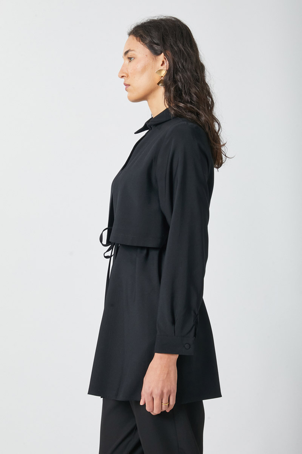 Rüzgarlıklı Tensel Gömlek Siyah - 19