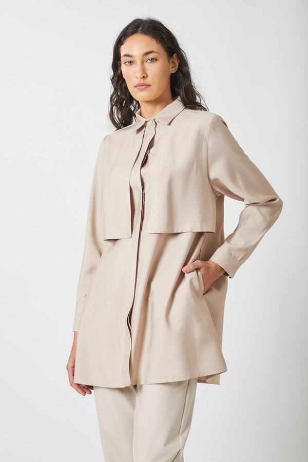 Rüzgarlıklı Tensel Gömlek Taş - 7