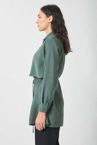 Rüzgarlıklı Tensel Gömlek Zümrüt - 14