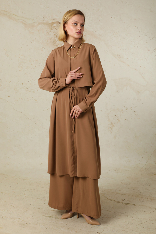 Medine İpeği Rüzgarlıklı Takım Açık Taba - 3