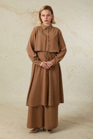 Medine İpeği Rüzgarlıklı Takım Açık Taba - 1