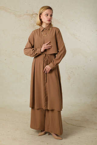 Medine İpeği Rüzgarlıklı Takım Açık Taba - 3