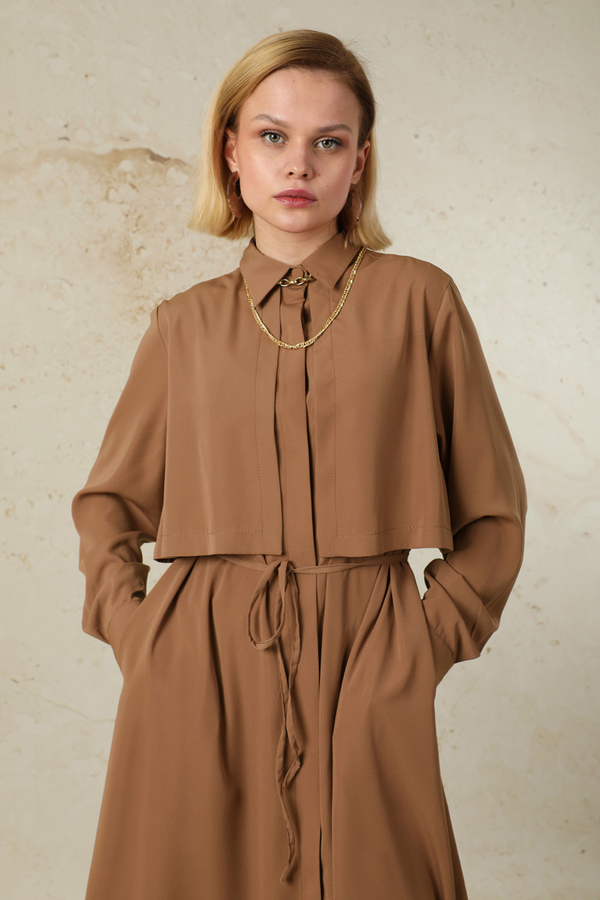 Medine İpeği Rüzgarlıklı Takım Açık Taba - 4