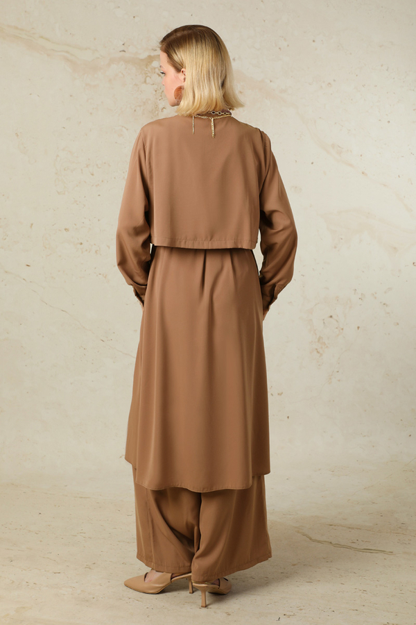 Medine İpeği Rüzgarlıklı Takım Açık Taba - 6