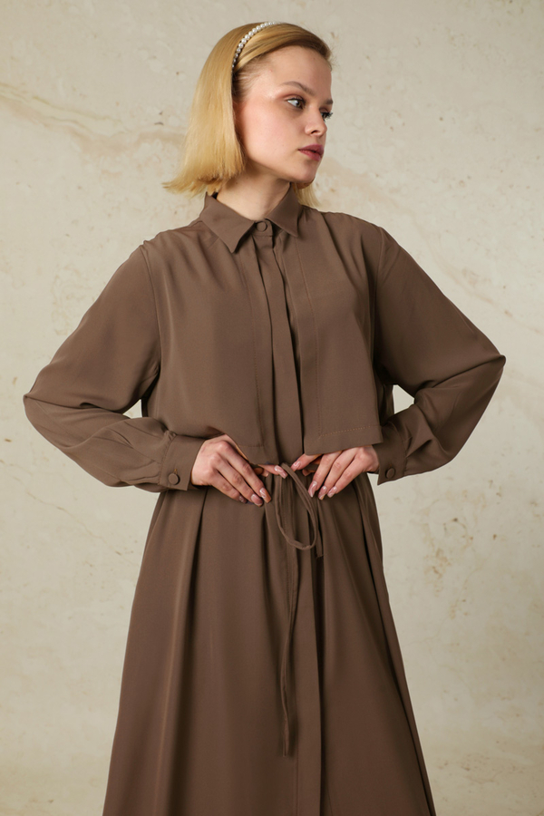 Medine İpeği Rüzgarlıklı Takım  Kahverengi - 4