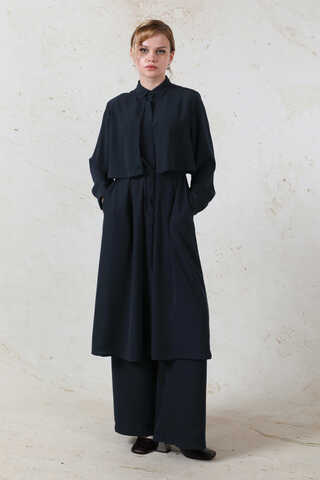 Medine İpeği Rüzgarlıklı Takım Lacivert - 3