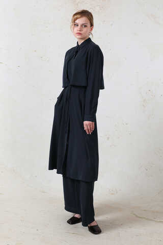 Medine İpeği Rüzgarlıklı Takım Lacivert - 4