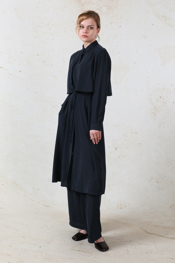 Medine İpeği Rüzgarlıklı Takım Lacivert - 4