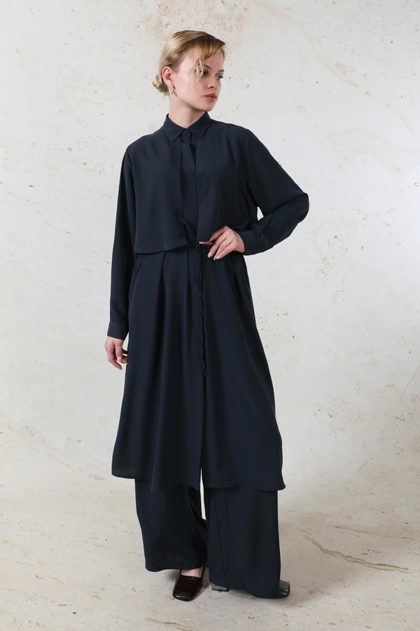 Medine İpeği Rüzgarlıklı Takım Lacivert - 5