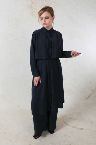 Medine İpeği Rüzgarlıklı Takım Lacivert - 6