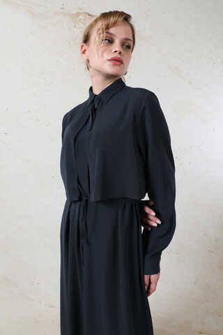 Medine İpeği Rüzgarlıklı Takım Lacivert - 7