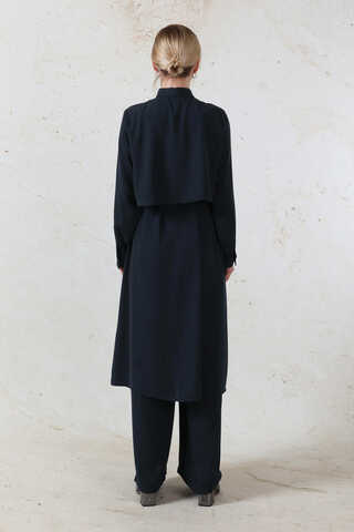 Medine İpeği Rüzgarlıklı Takım Lacivert - 8