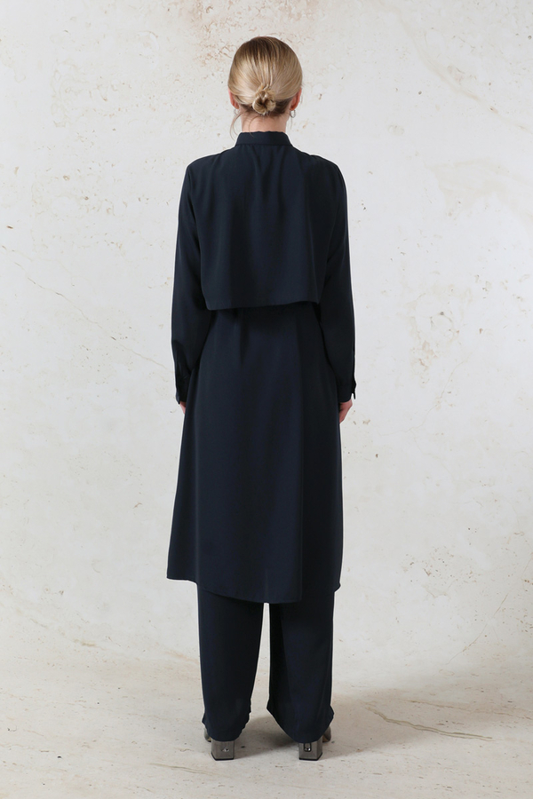 Medine İpeği Rüzgarlıklı Takım Lacivert - 8