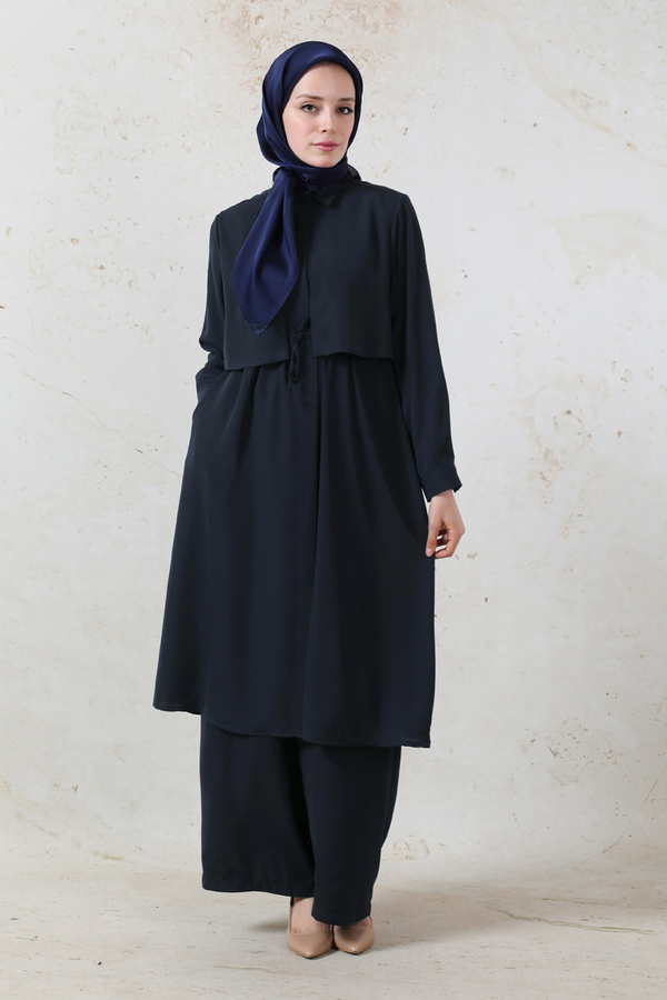 Medine İpeği Rüzgarlıklı Takım  Siyah - 1