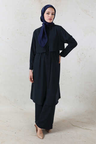 Medine İpeği Rüzgarlıklı Takım  Siyah - 5