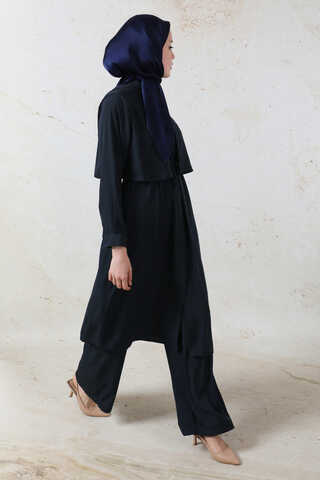 Medine İpeği Rüzgarlıklı Takım  Siyah - 6