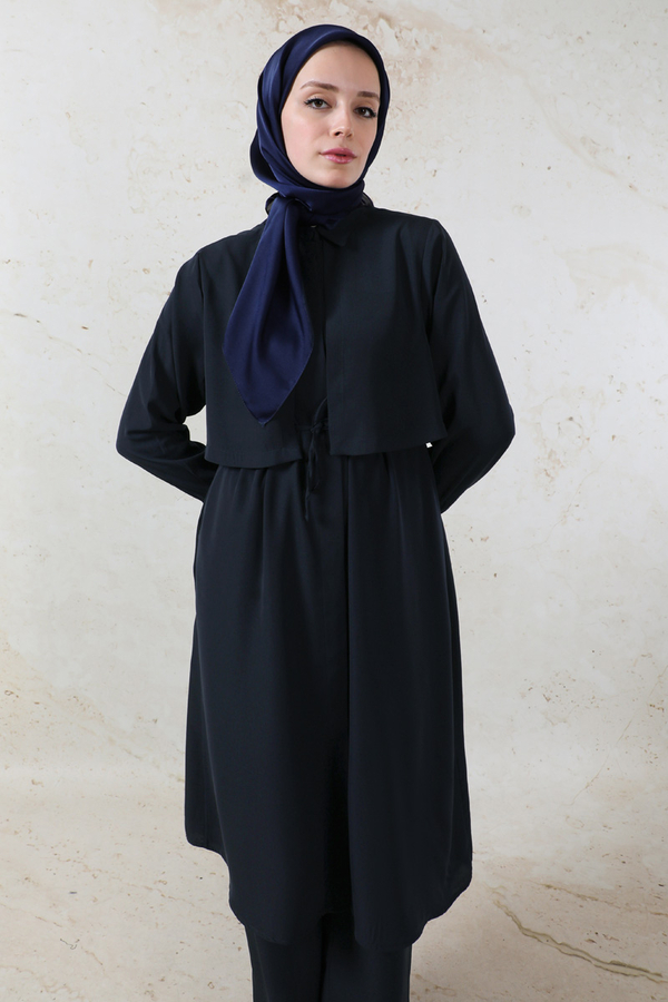 Medine İpeği Rüzgarlıklı Takım  Siyah - 8