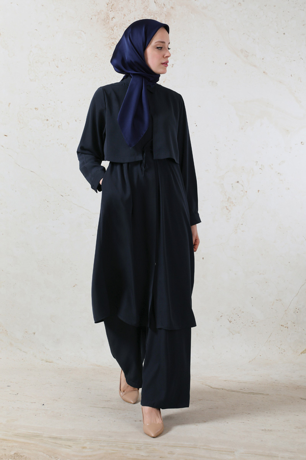 Medine İpeği Rüzgarlıklı Takım  Siyah - 2