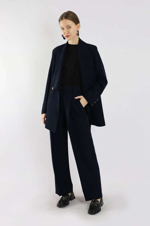Şal Yaka Ceket Takım Lacivert - 1