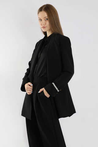 Şal Yaka Ceket Takım Siyah - 2