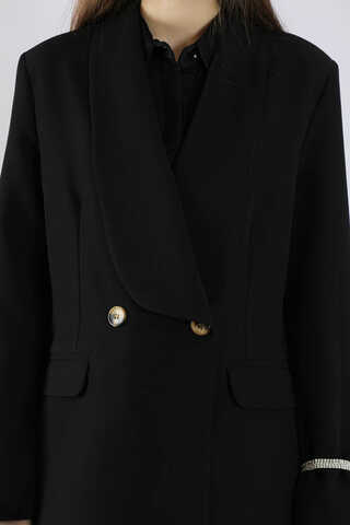 Şal Yaka Ceket Takım Siyah - 4