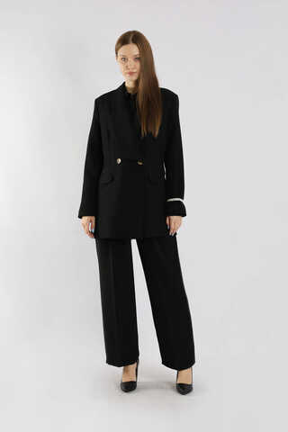 Şal Yaka Ceket Takım Siyah - 3