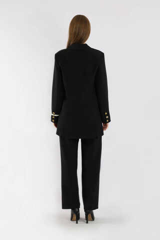 Şal Yaka Ceket Takım Siyah - 6