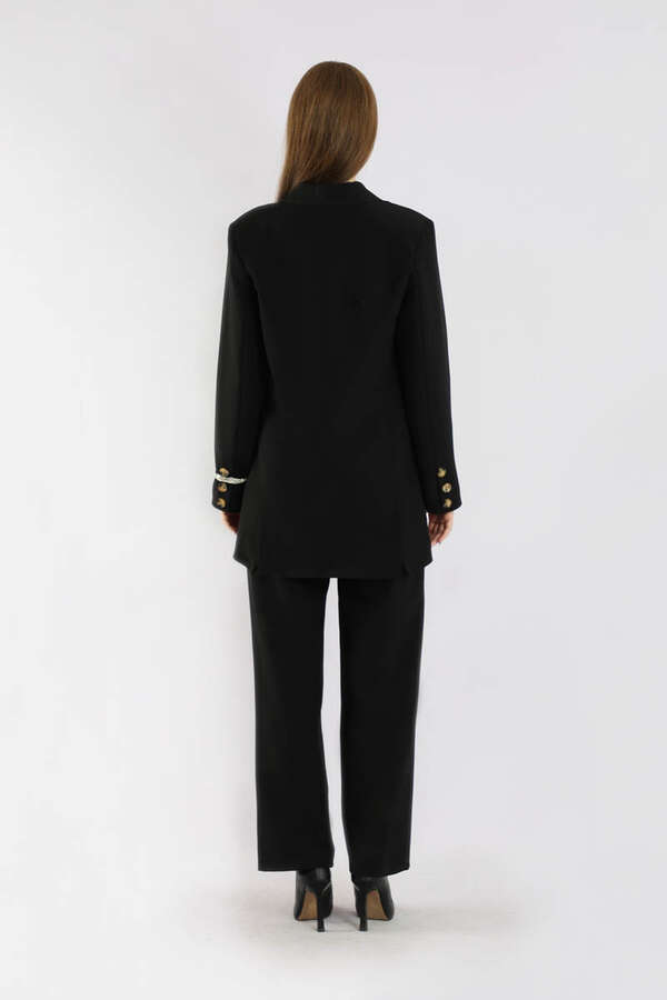 Şal Yaka Ceket Takım Siyah - 6