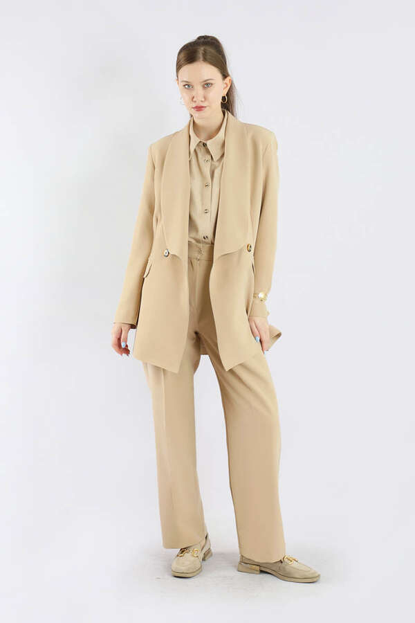 Şal Yaka Ceket Takım Taş 