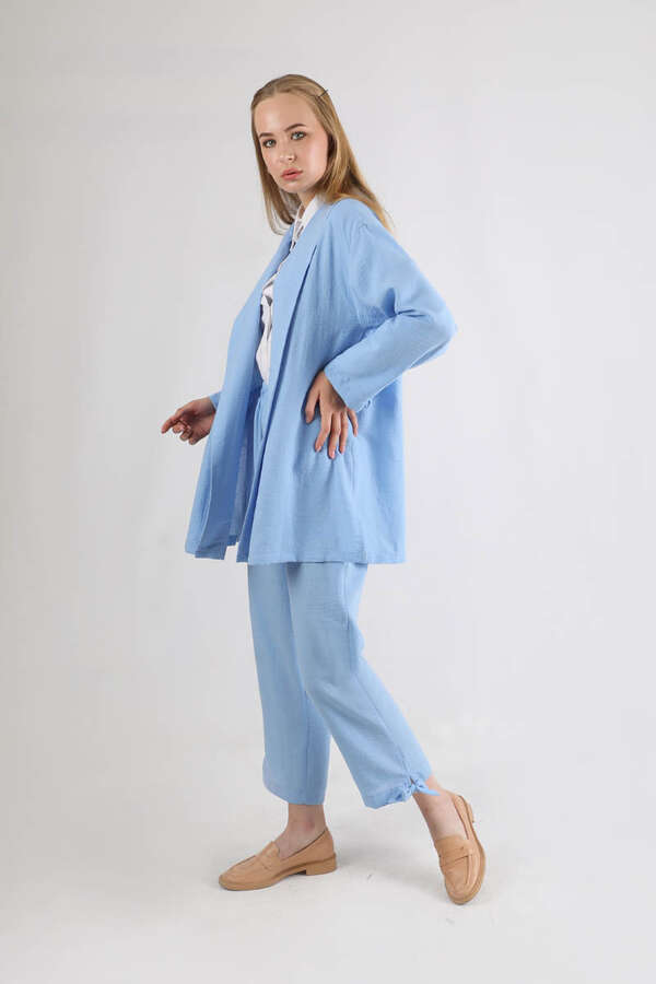Şal Yaka Kimono Takım Bebe Mavisi - 3