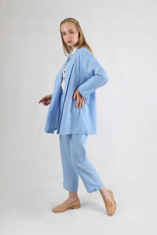 Şal Yaka Kimono Takım Bebe Mavisi - 3