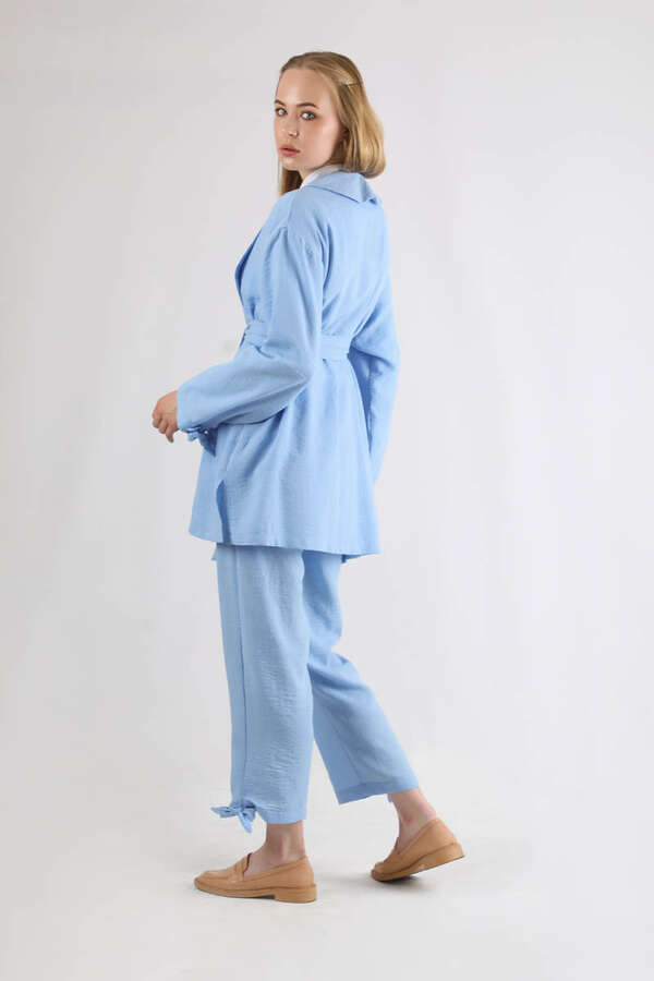 Şal Yaka Kimono Takım Bebe Mavisi - 5