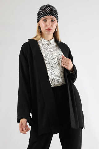 Şal Yaka Kimono Takım Siyah - 2