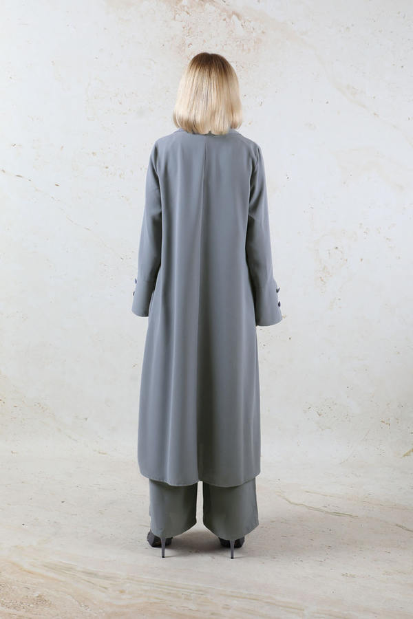 Şal Yaka Krep Takım Gri - 7