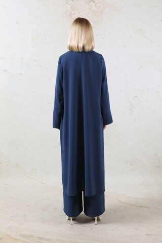 Şal Yaka Krep Takım Lacivert - 7