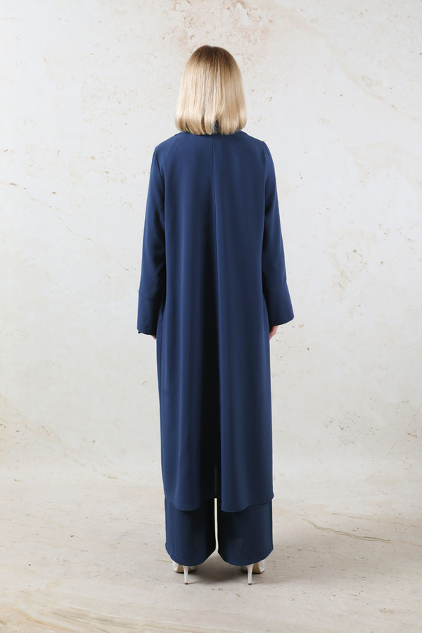 Şal Yaka Krep Takım Lacivert - 7