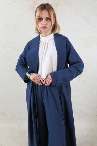 Şal Yaka Krep Takım Lacivert - 2