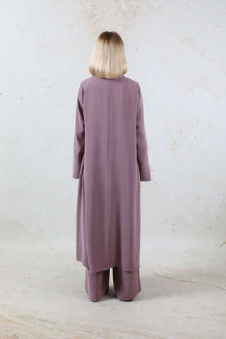 Şal Yaka Krep Takım Lila - 7