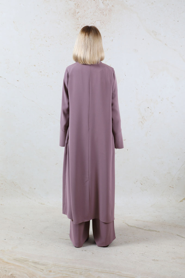 Şal Yaka Krep Takım Lila - 7