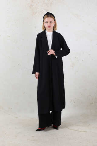 Şal Yaka Krep Takım Siyah - 1