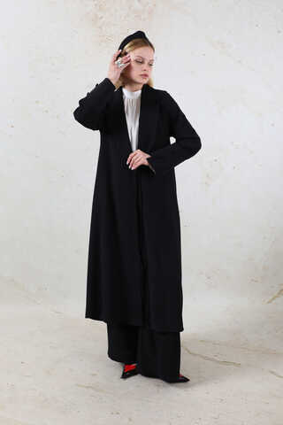 Şal Yaka Krep Takım Siyah - 4