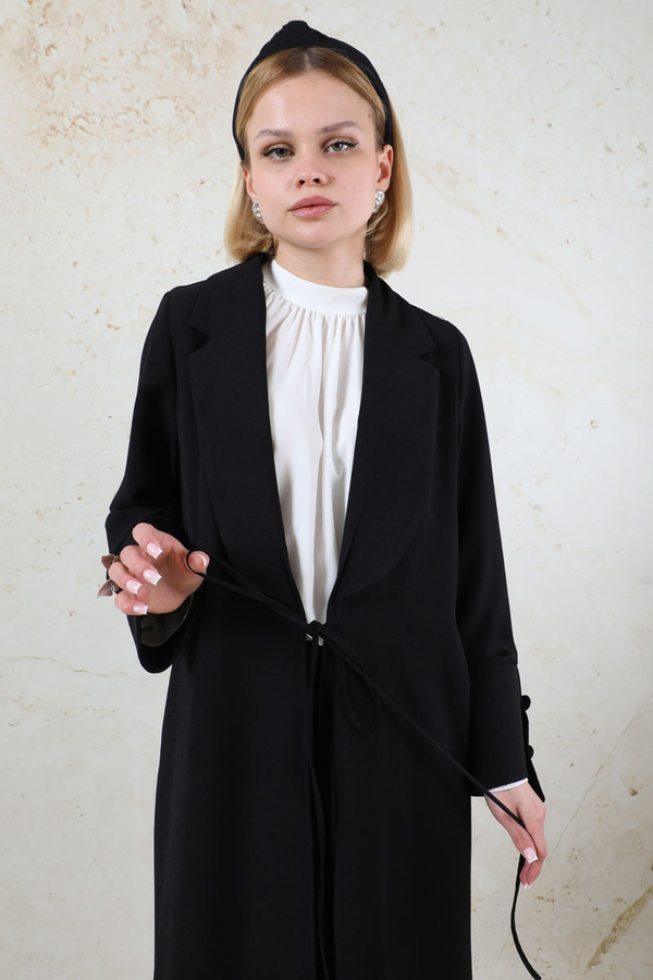 Şal Yaka Krep Takım Siyah - 5