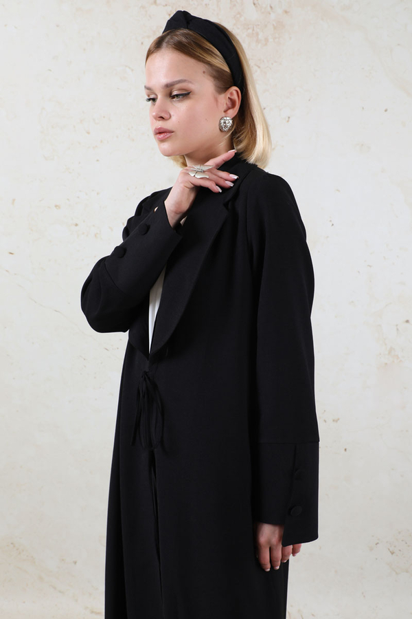 Şal Yaka Krep Takım Siyah - 6