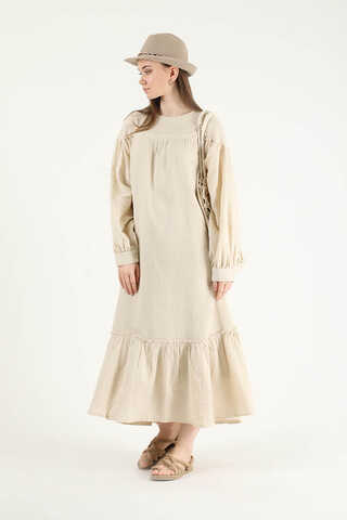 Loose Dress Beige - 3