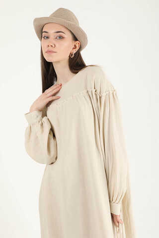 Loose Dress Beige - 2