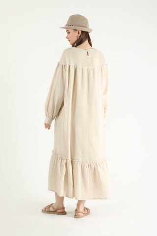 Loose Dress Beige - 5