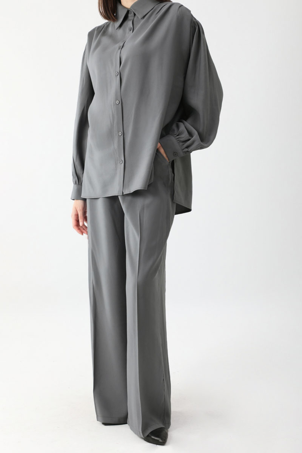 Salaş Pantolonlu Takım Füme - 3